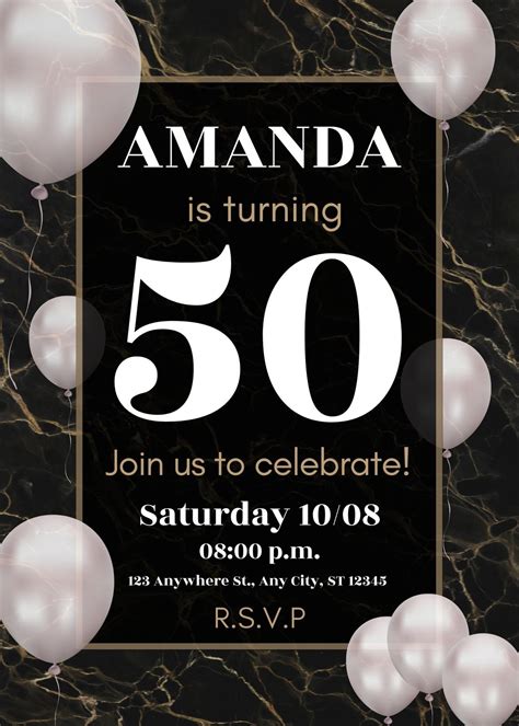 Free 50th Birthday Invitation Templates .